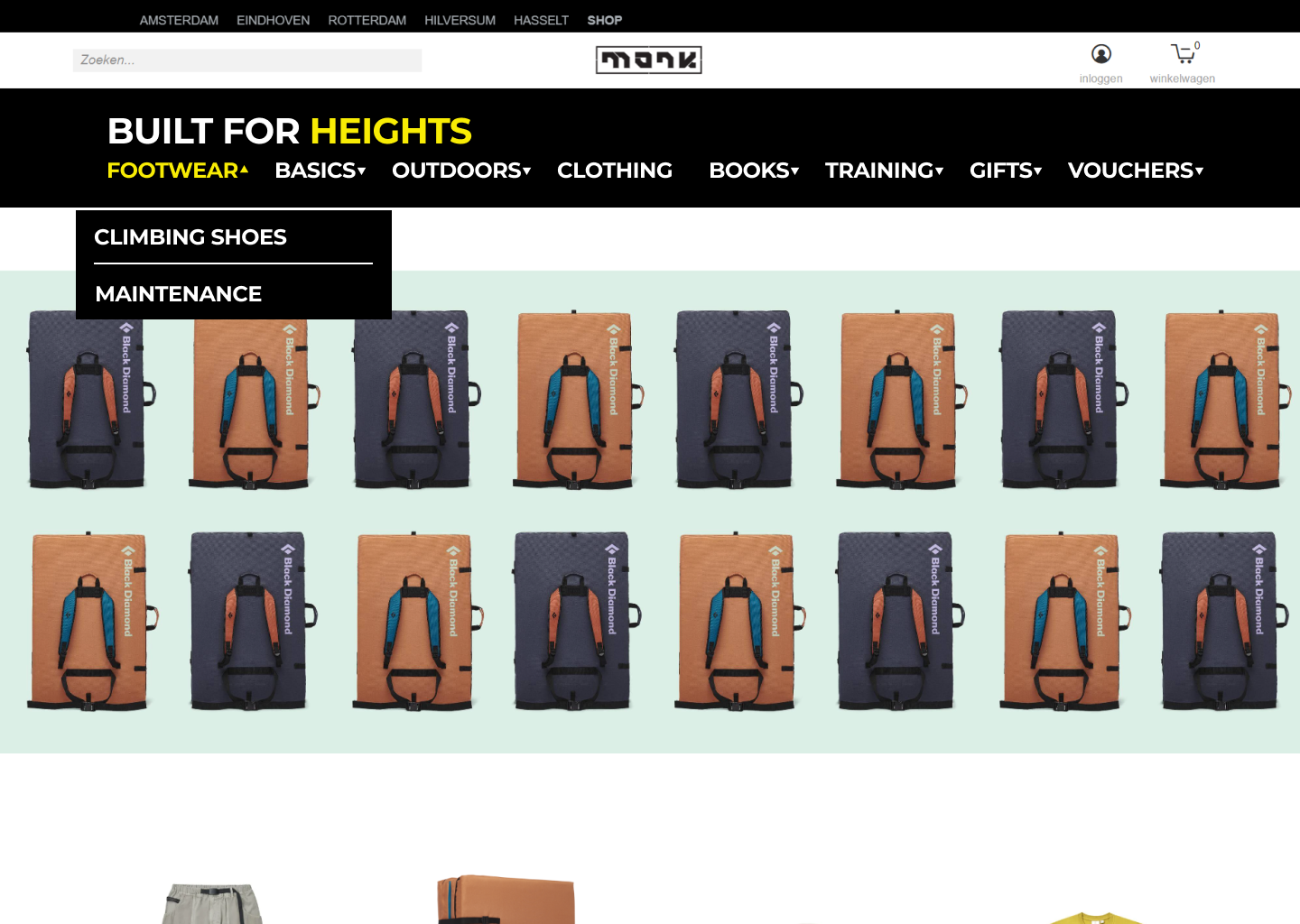 Webshop screenshot for Monkshop